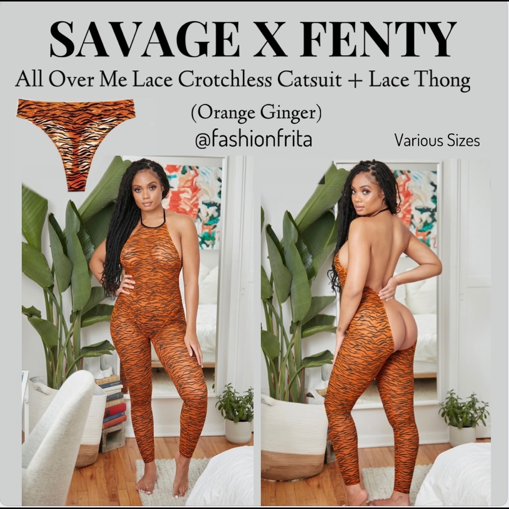 SAVAGE X FENTY Tiger All Over Me Catsuit Set